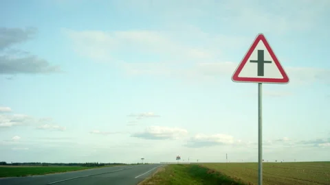 Crossroad and ble sky Stock Footage 130332838