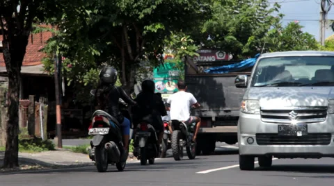 Crossroad in Bali Stock Footage 67355017