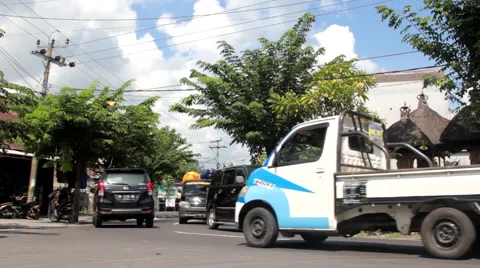 Crossroad in Bali Stock Footage 67355130