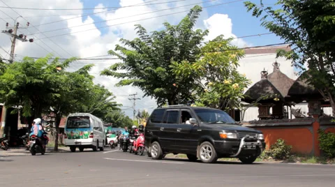 Crossroad in Bali Stock Footage 67355272