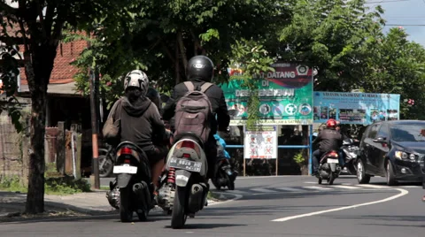Crossroad in Bali Stock Footage 67355312