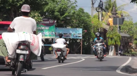 Crossroad in Bali Stock Footage 67531486