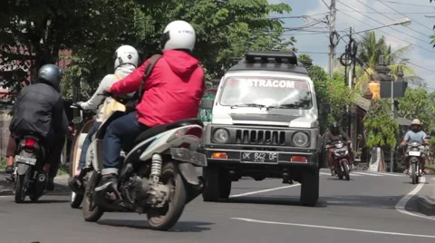 Crossroad in Bali Stock Footage 67531562