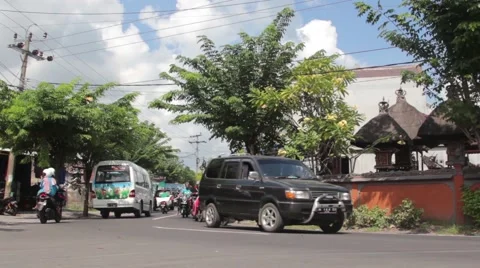 Crossroad in Bali Stock Footage 67531891