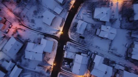 Crossroad covered with snow Foto stock
