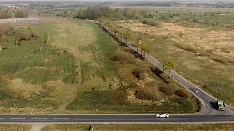 Crossroad of rural road Stock Footage 107330842
