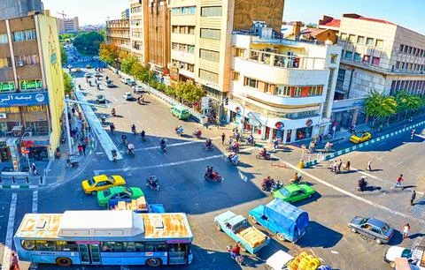 Crossroad in Tehran, Iran Stock Photos
