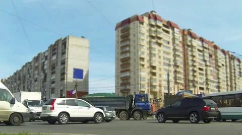 Crossroad traffic jam Stock Footage 50922238