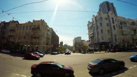 Crossroads of boulevards in kiev Stock Footage 79463487