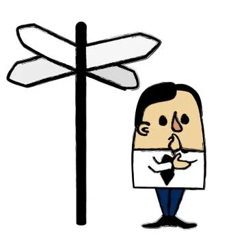 Crossroads businessman Stock Illustration