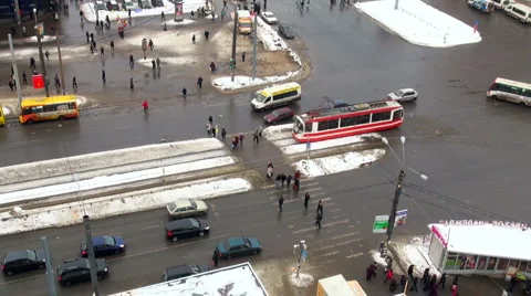 Crossroads in the city Stock Footage 1106510