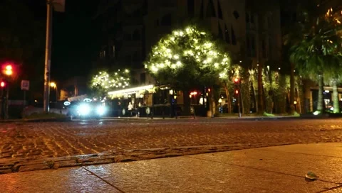 Crossroads in evening. time interval of intersection of the road with cars. Stock Footage 166633050