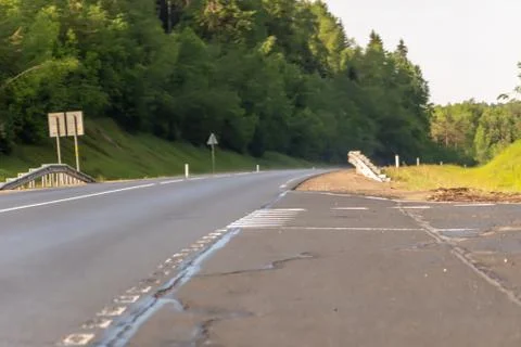 Crossroads in the forest Stock Photos