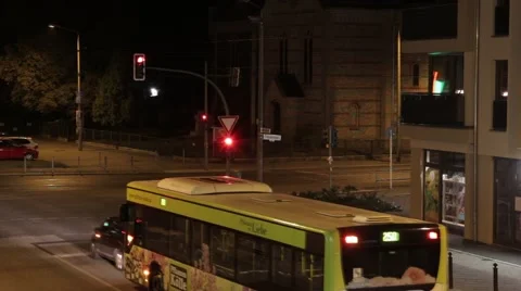 Crossroads intersection at night time lapse berlin Stock Footage 68697830