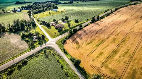 Crossroads looking west Stock-Fotos