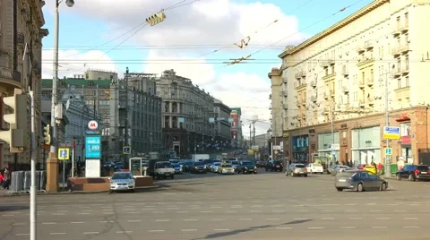 Crossroads in moscow Stock Footage 43255842
