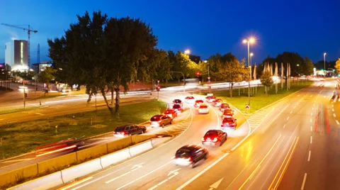 Crossroads at night Stock Footage 32181022