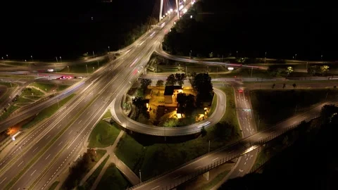 Crossroads in the night hyperlapse Stock-Footage 284210015