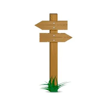 Crossroads pointer wooden arrow Stock Illustration