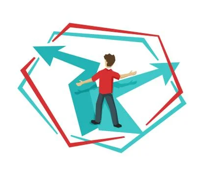 Crossroads Poly Stock Illustration