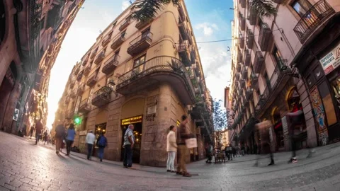 CROSSROADS RAVAL/GOTHIC QUARTER Stockbeeldmateriaal 239014271