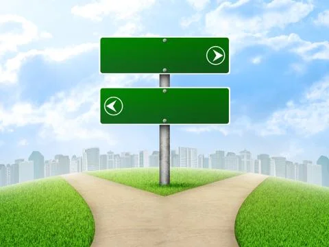 Crossroads road sign Stock Illustration