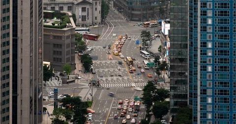 Crossroads in Seoul Stock Footage 112125003