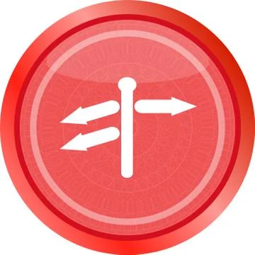 Crossroads sign on web button isolated on white Stock Illustration