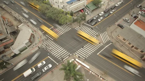 Crossroads time lapse in Florianópolis 2K Stock Footage 89719044