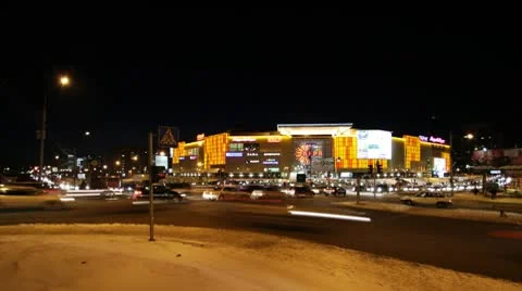 Crossroads timelapse night Stock Footage 9346994