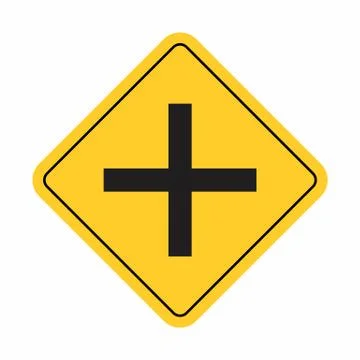 Crossroads traffic sign Stock Illustration