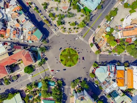 A crossroads in Vietnam. 스톡 사진