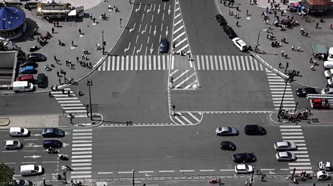 Crossroads (view from  Eiffel Tower) Stock Footage 6565814