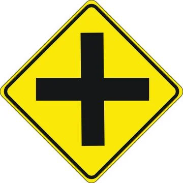 Crossroads Warning Sign Stock Illustration
