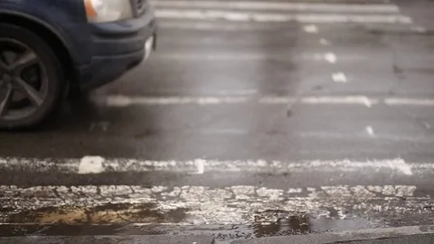 Crosswalk on asphalt Stock Footage 74374866