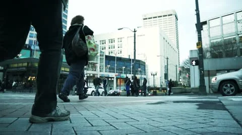 Crosswalk crossing Stock Footage 10802860