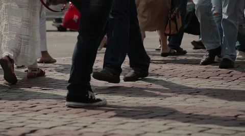 Crosswalk. Feet Stock Footage 52981760