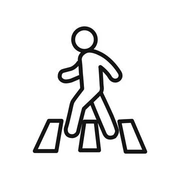 Crosswalk icon linear vector graphics sign Stock Illustration