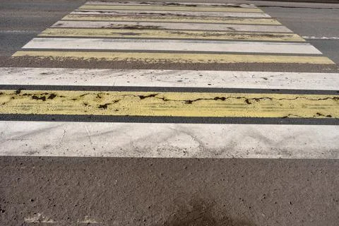 Crosswalk, line along the frame Stock Photos