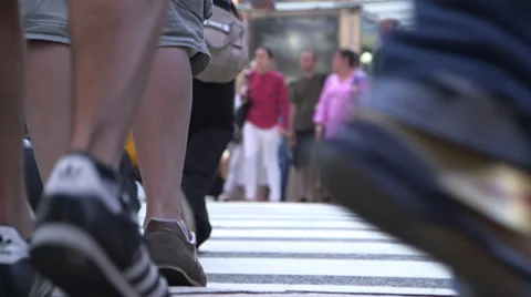 Crosswalk in New York Stock Footage 32241071