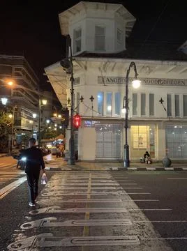 Crosswalk at oldtown Stock Photos