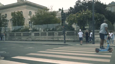 Crosswalk in Paris | 4K Stock Footage 219734985