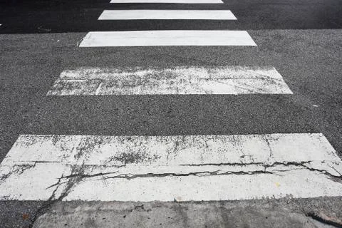 Crosswalk on the road Stock Photos