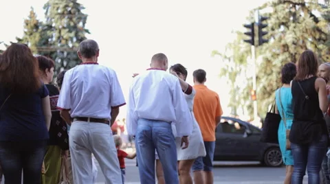 Crosswalk rush hour Stock Footage 53829107