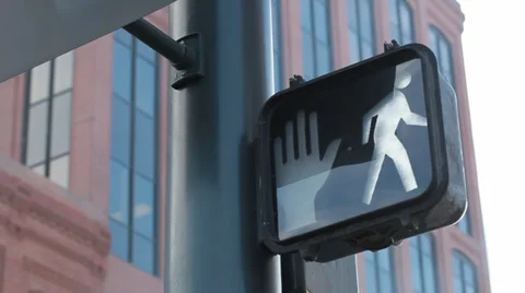 Crosswalk Sign Changing Video stock 33846871