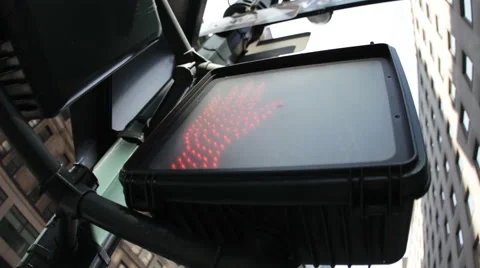 Crosswalk Signal Hard Angle Stock Footage 41069397