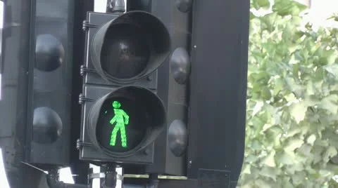 Crosswalk Signals, Lights, Pedestrian, Intersections Stock Footage