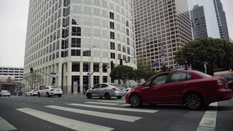 Crosswalk, traffic LA Stock Footage 124222854