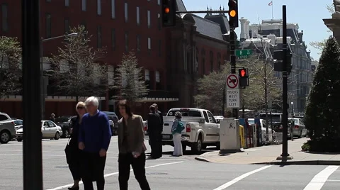 Crosswalk Washington DC Stock Footage 46746717