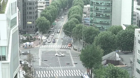 Crossway in Seoul, intersection, day 스톡 동영상 79867502